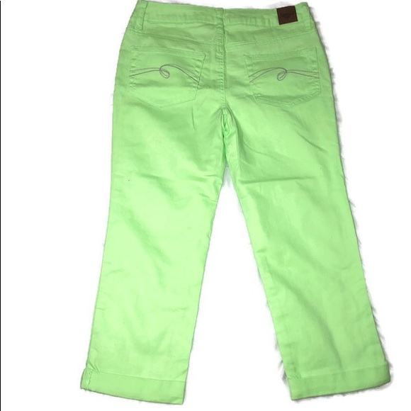 Justice Jeans neon yellow/light green pants - Picture 2 of 4